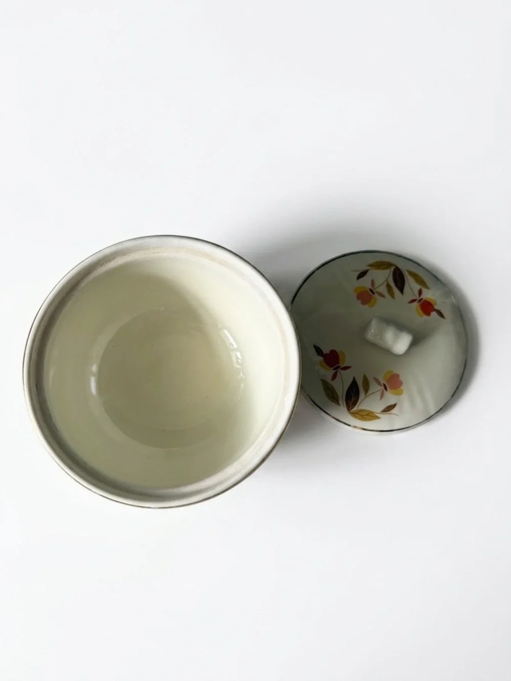 🍂 Vintage Hall’s Autumn Leaf Jewel Tea Grease Jar 🍂